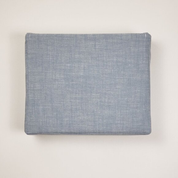 Ralph Lauren Workshirt Chambray King Flat Sheet Blue Luxury Bedding, 114"x108" - Picture 5 of 16